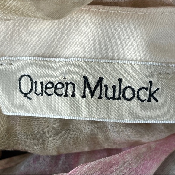 Queen Mulock Dress Floral Silk Chiffon Midi Sleeveless Size S Roses Romantic - Picture 12 of 14